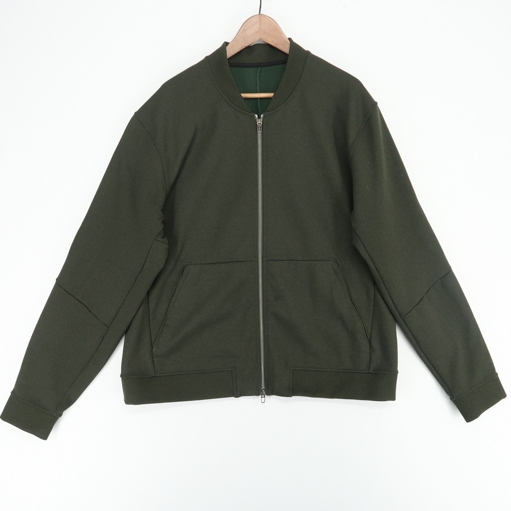 Lululemon City Sweat Bomber Jacket Mens XXL Dark Olive Green Full Zip